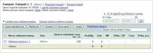 Kampaň a její sestavy Kampaň a její sestavy