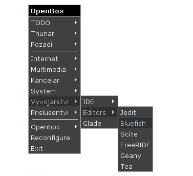 Openbox menu