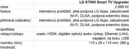 LG ST600 - parametry