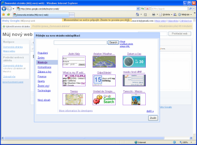 Google Sites - miniaplikace