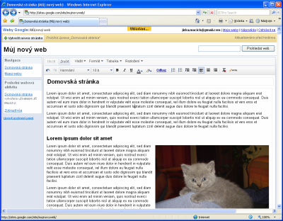 Google Sites - editor