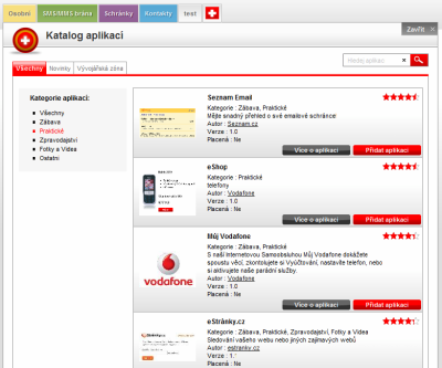 Vodafone Park - aplikace