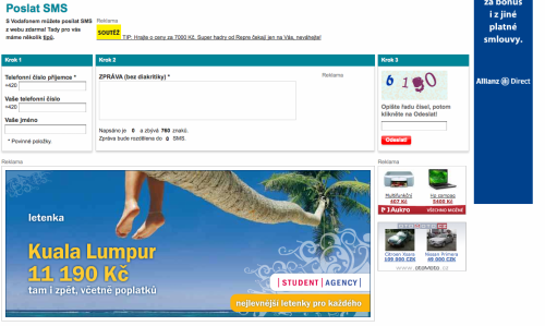 Vodafone SMS obložené reklamou Vodafone SMS obložené reklamou