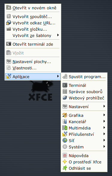 Xfce 4.6 - Menu